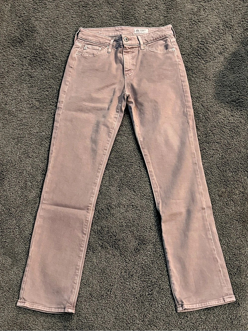 AG Mari High Rise Slim Straight Pink Jeans size 27